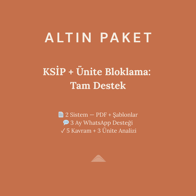 KSİP + Ünite Bloklama: Altın Mentorluk Paketi